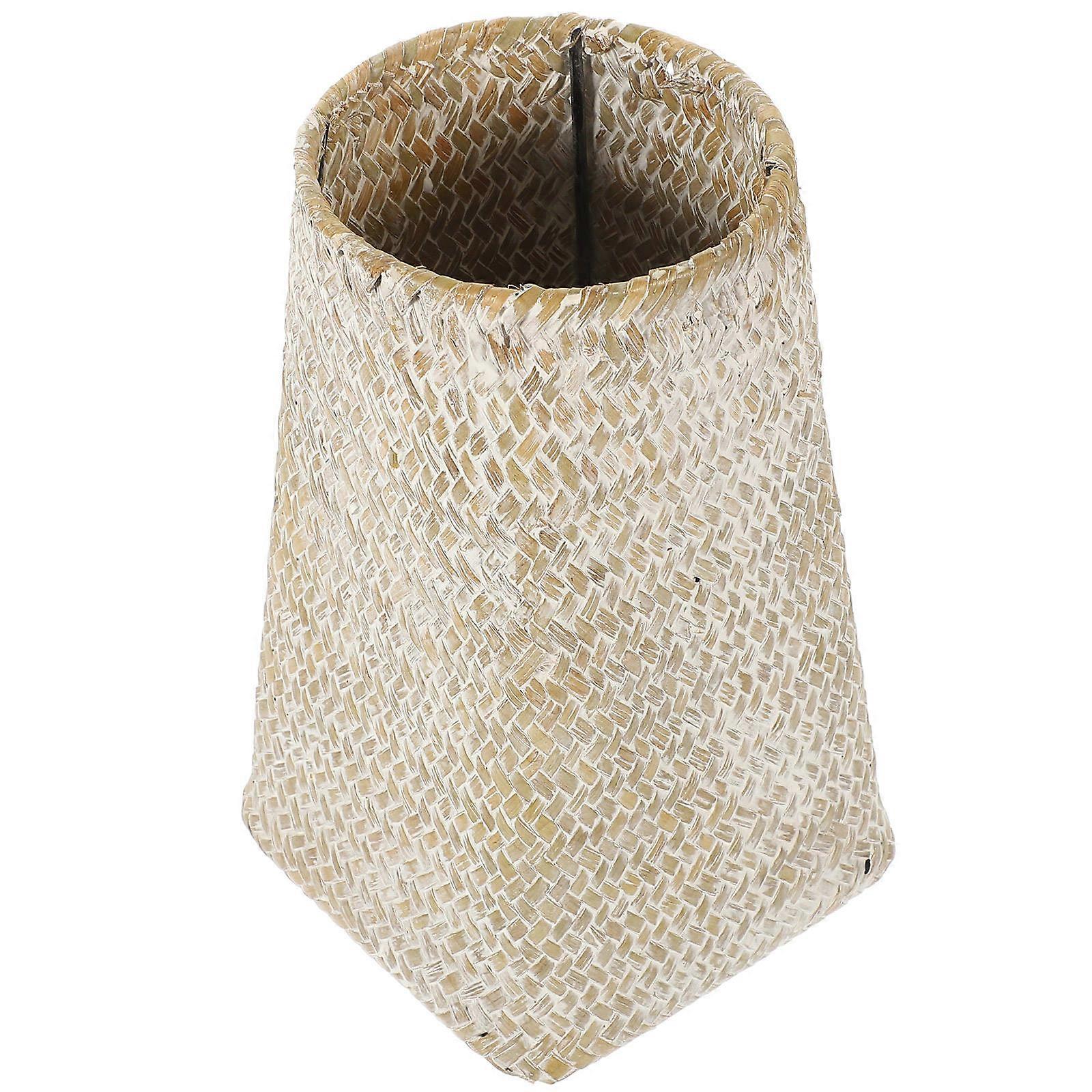 Ivory Seagrass Desktop Vase for Storage Elegant Decorative Flower Holder Made from Durable Synthetic Material