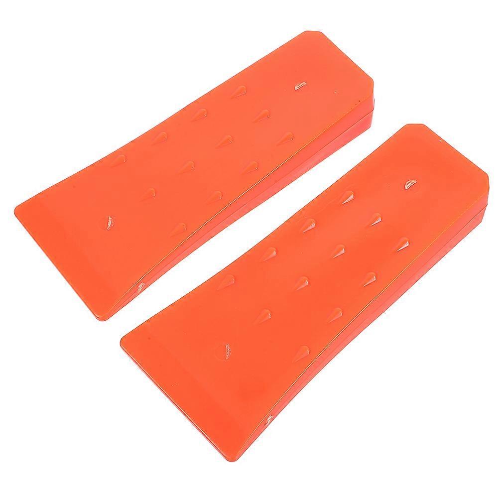 Orange Plastic Tree Felling Wedges for Gardening 2pcs Compact Size Safe and Durable