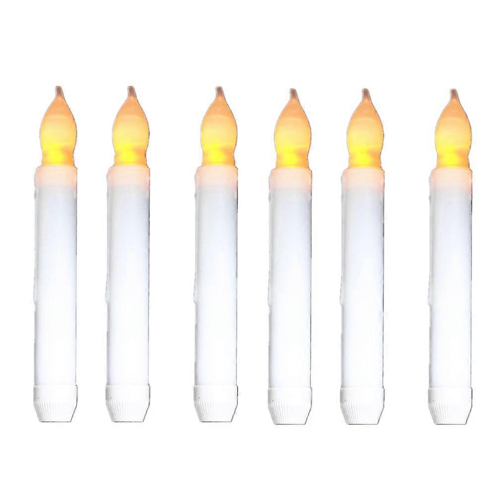 Decorative Candles Plastic PP Material Simulation Candle Lamp For Halloween Christmas Dancing Evening 6Pcs