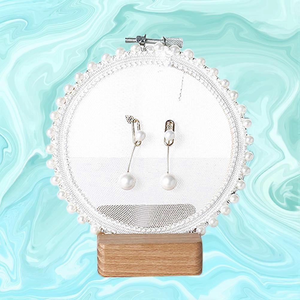 White Pearl Bamboo Brooch Display Rack for Jewelry Storage and Home Decoration 1 Set 11cm