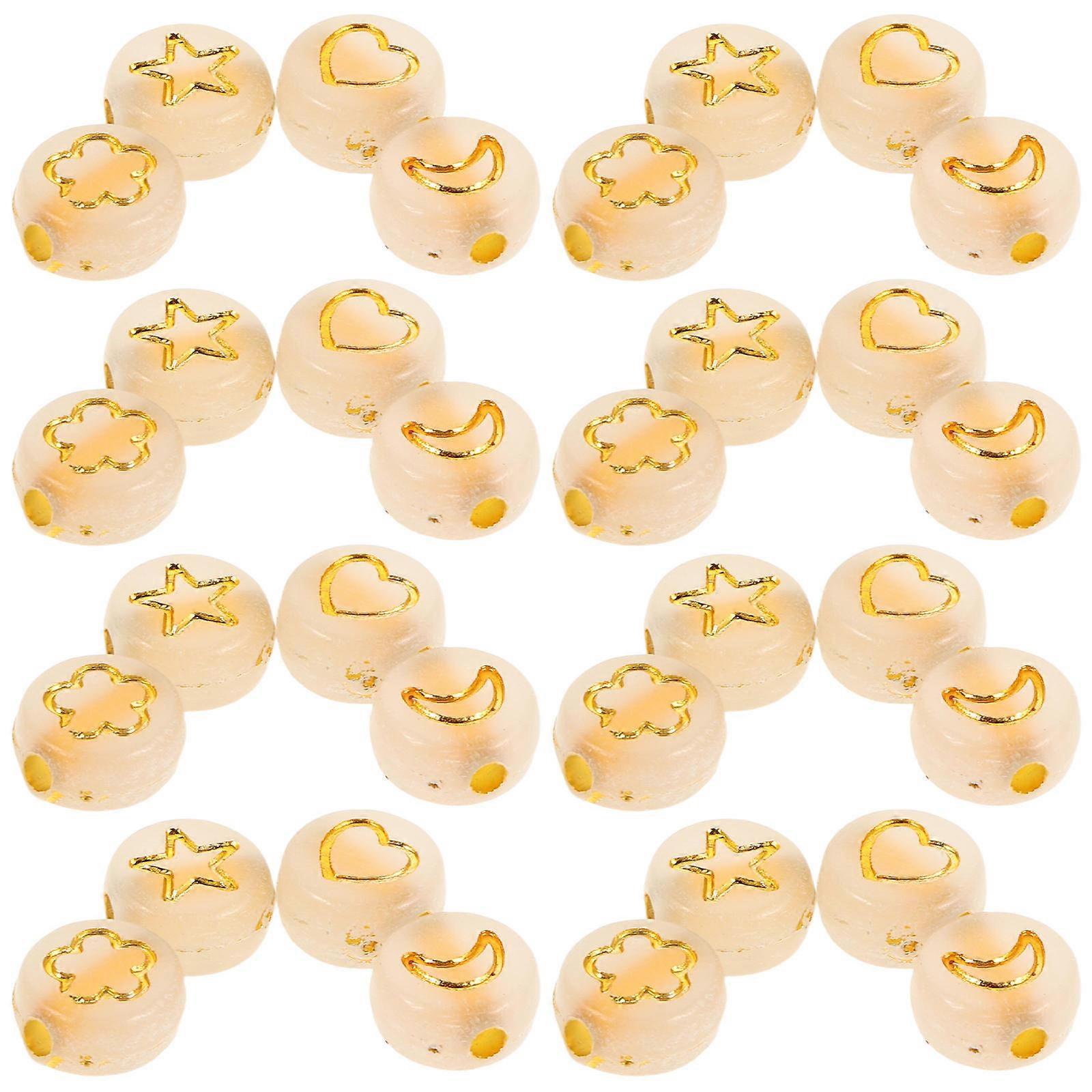 Glow in the Dark Acrylic Moon Star Heart Petal Spacer Beads – Lightweight & Flat for DIY Jewelry Making, Crafts, Bracelets, and Necklaces