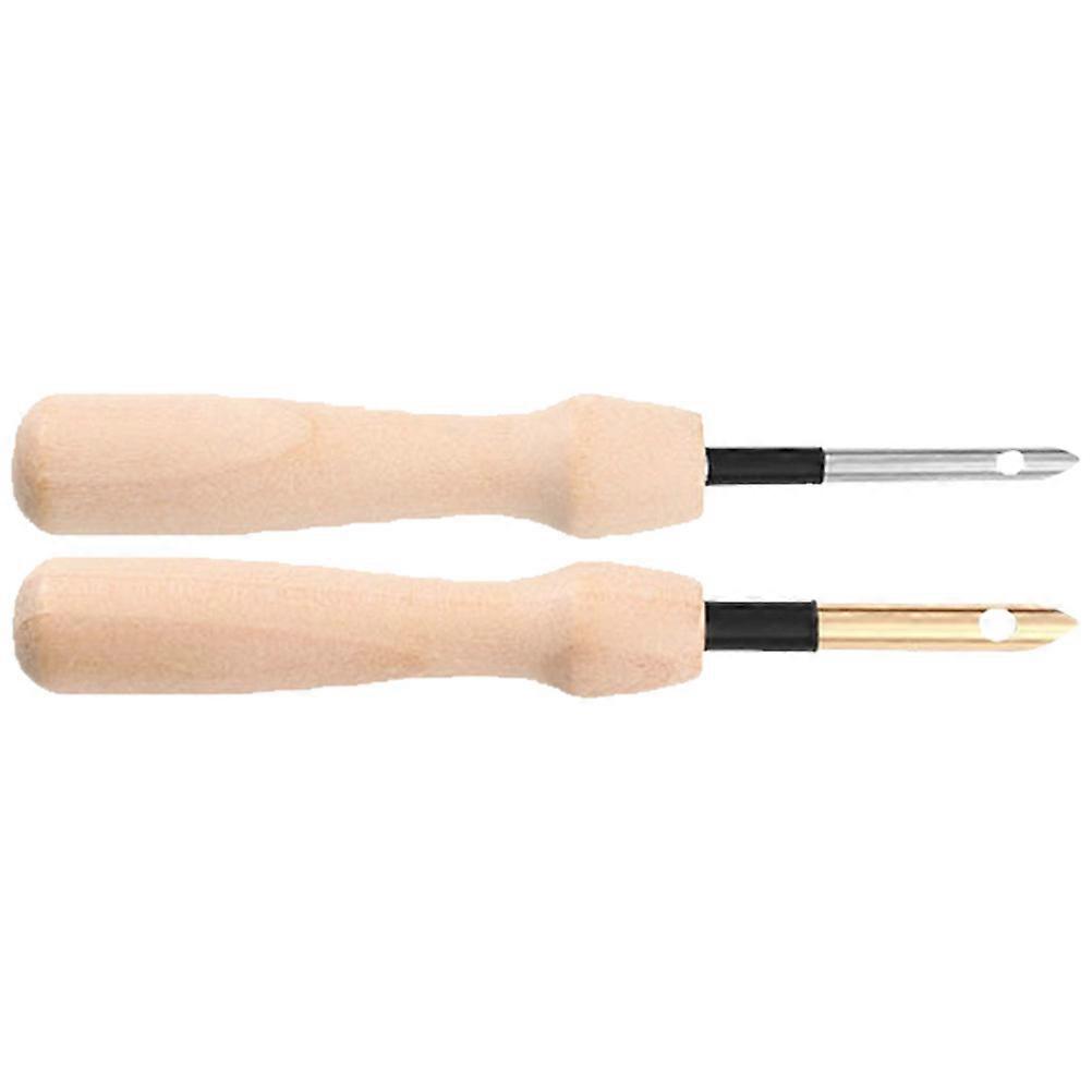 Crafting Punch Needle Tools 2Pcs With Round Handle For DIY Crafts And Textiles Suitable For Leisure Measuring 4.3X0.8X0.8In