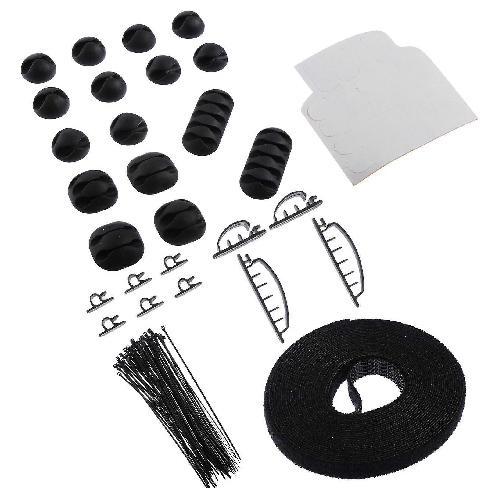 Cord Management Solution For Home Office Desktop Organization 1 Set Practical Cable Sleeve Fastening Ties In Black