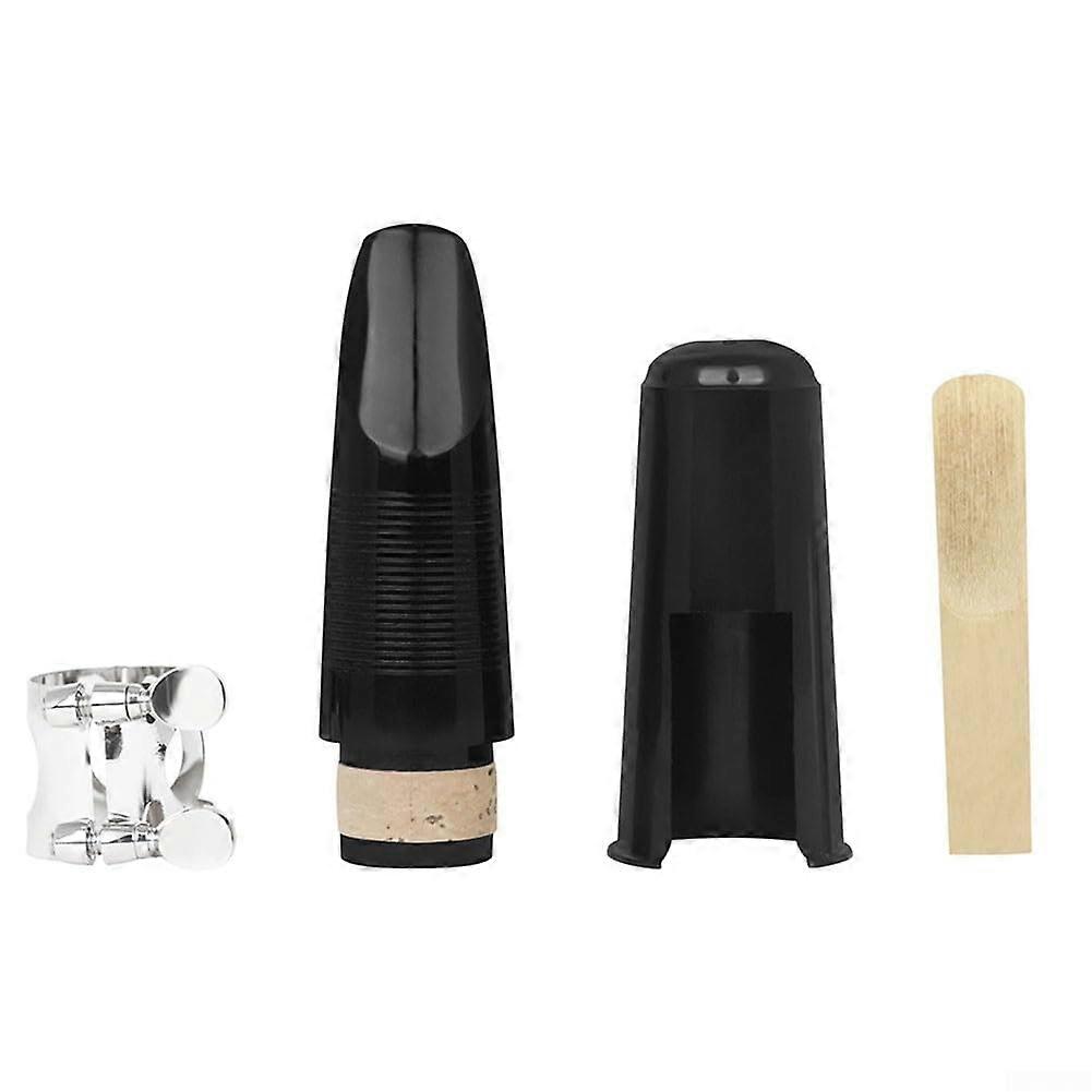 Clarinet Mouthpiece Set With Ligature, Plastic Cap Clip, Black, Pack Of 4