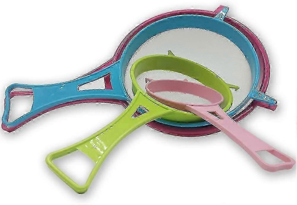 Multifunction Fine Mesh Kitchen Colanders 4-pack With Plastic Handle For Flour, Quinoa, Tea, Kitchen Gadget And Prep (4-piece)