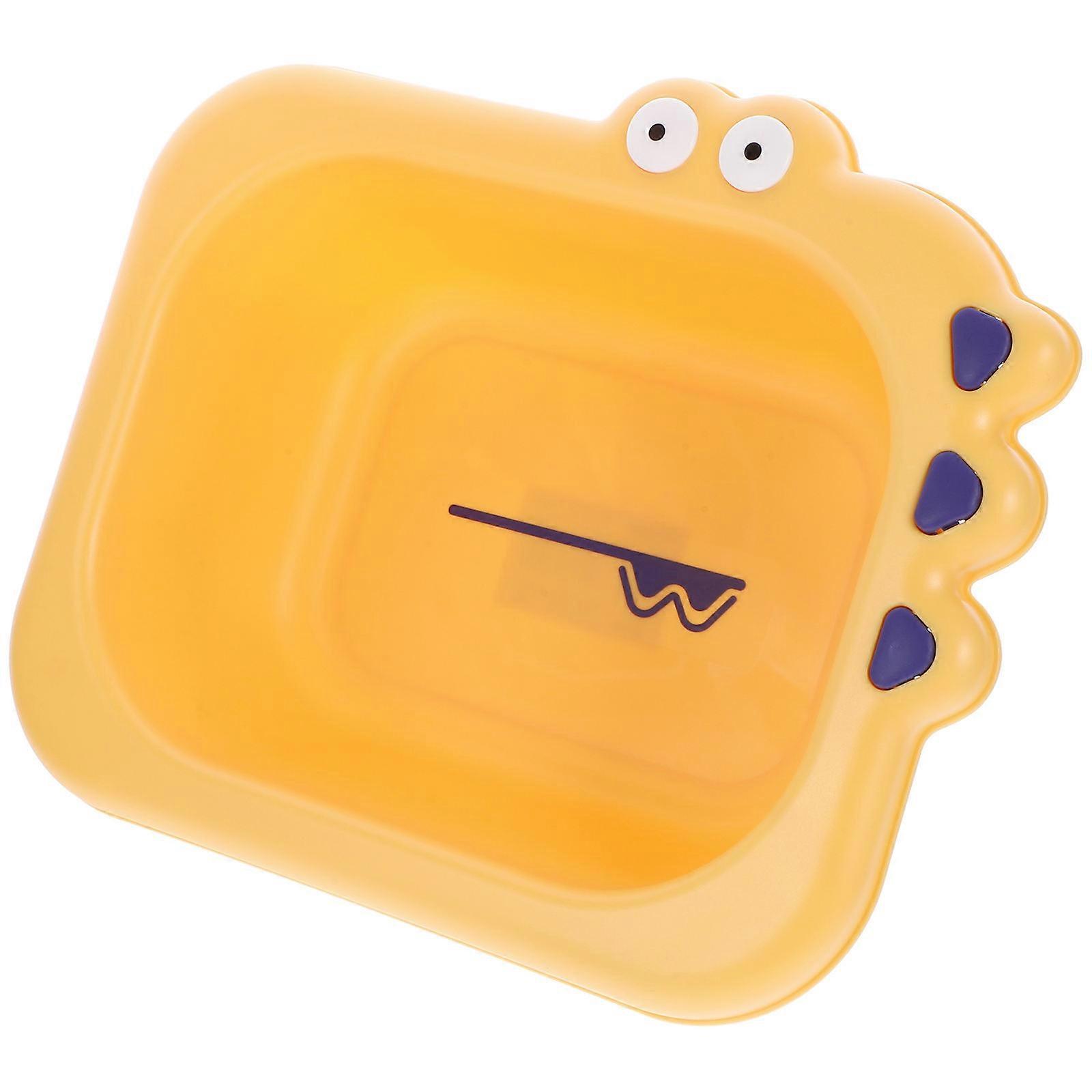 Yellow Baby Wash Basin for Newborns with Safe PP Material and Cute Cartoon .5 Inches