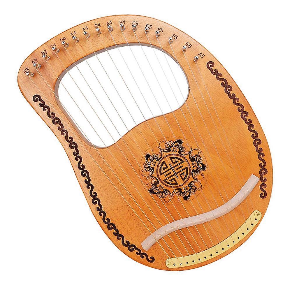 String Handheld Lyre Harp for Beginners, Ancient Style Wooden Musical Instrument with Smooth Finish, Perfect for Music Lovers on All Occasions