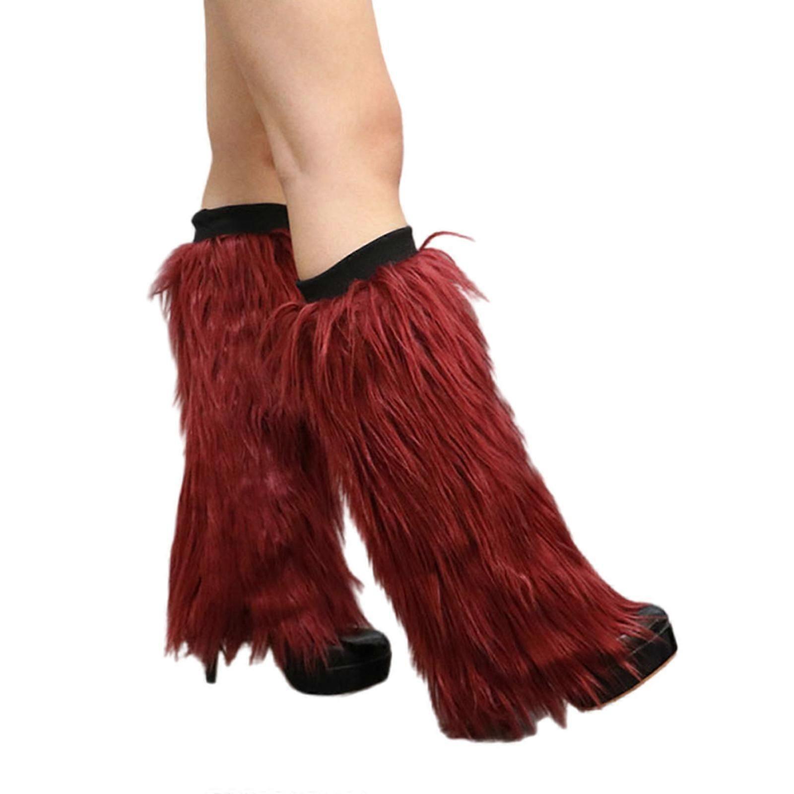 أفخم الساق تدفئة للنساء لينة فروي التمهيد توبرز مضلع مرونة أعلى غامض الساق يغطي الشتاء التبعي حزب زي رمادي فاتح