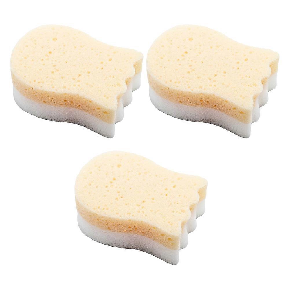 Lovely Bath Sponge 3Pack Light Yellow Cleaning Bathing Supplies Ideal For Infants And Toddlers