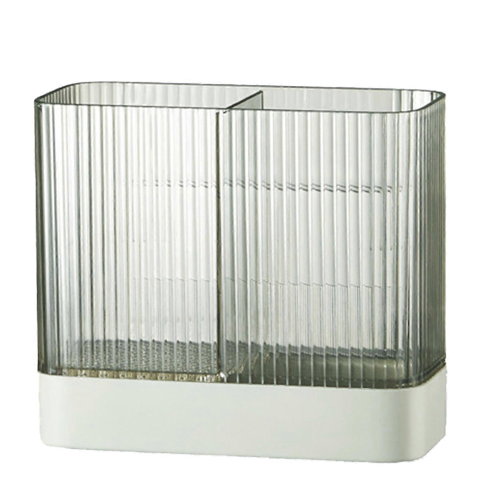 Wall-Mounted Plastic Chopsticks Rack with Dual Compartments for Utensils