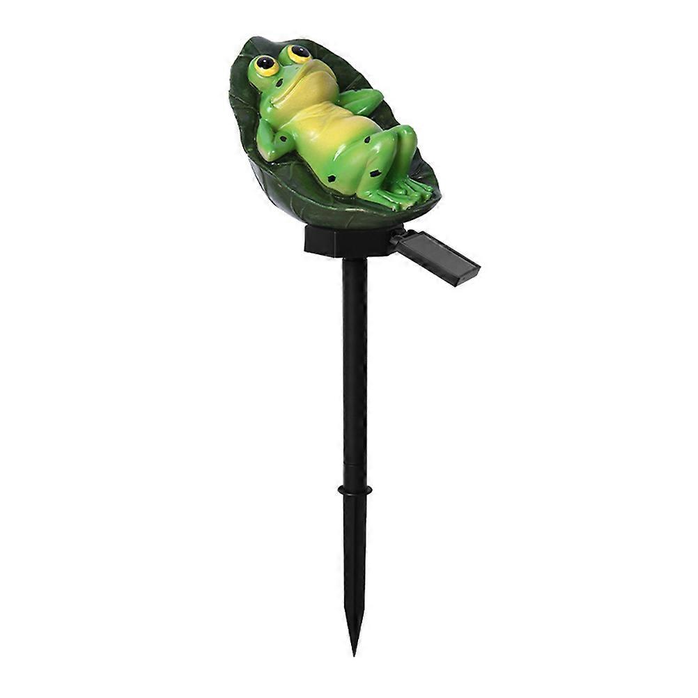 Outdoor Lighting Solar Powered Frog Shape Garden Light Pathway Decor 1Set