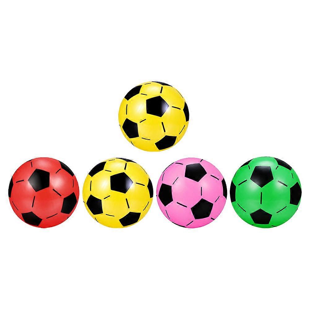 5 Assorted Inflatable Soccer Balls for Kids Lightweight Plastic Perfect for Play and Activities