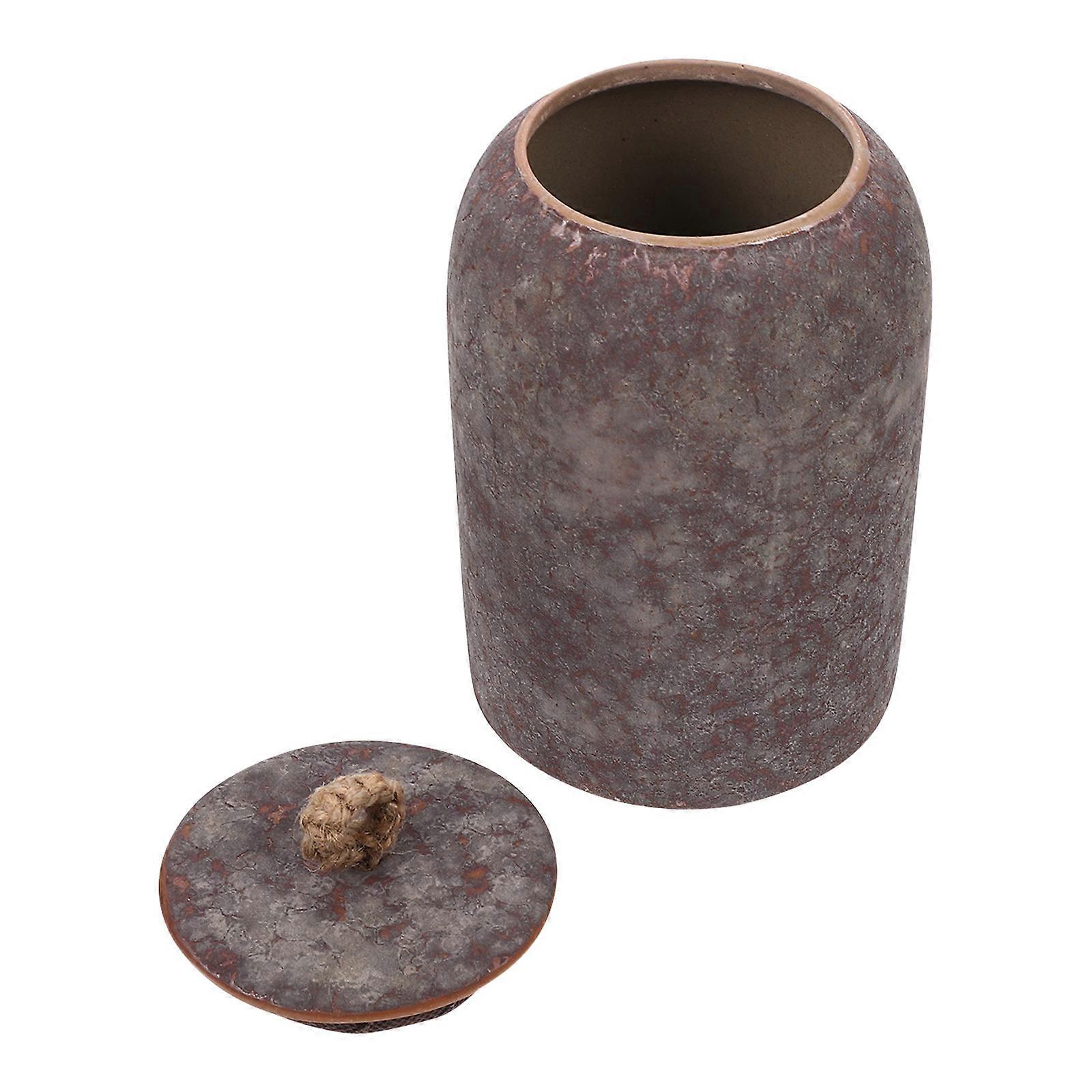 セラミック気密キャニスター茶葉収納ジャーキッチン整理用ライトブラウンレトロデザイン1セット