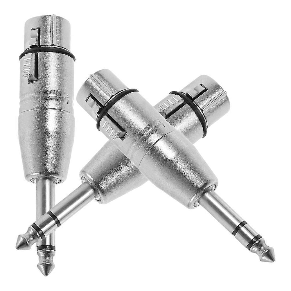6 35mm to XLR Audio Adapter for Phone Earphone Mixer with Zinc Alloy Connector Silver
