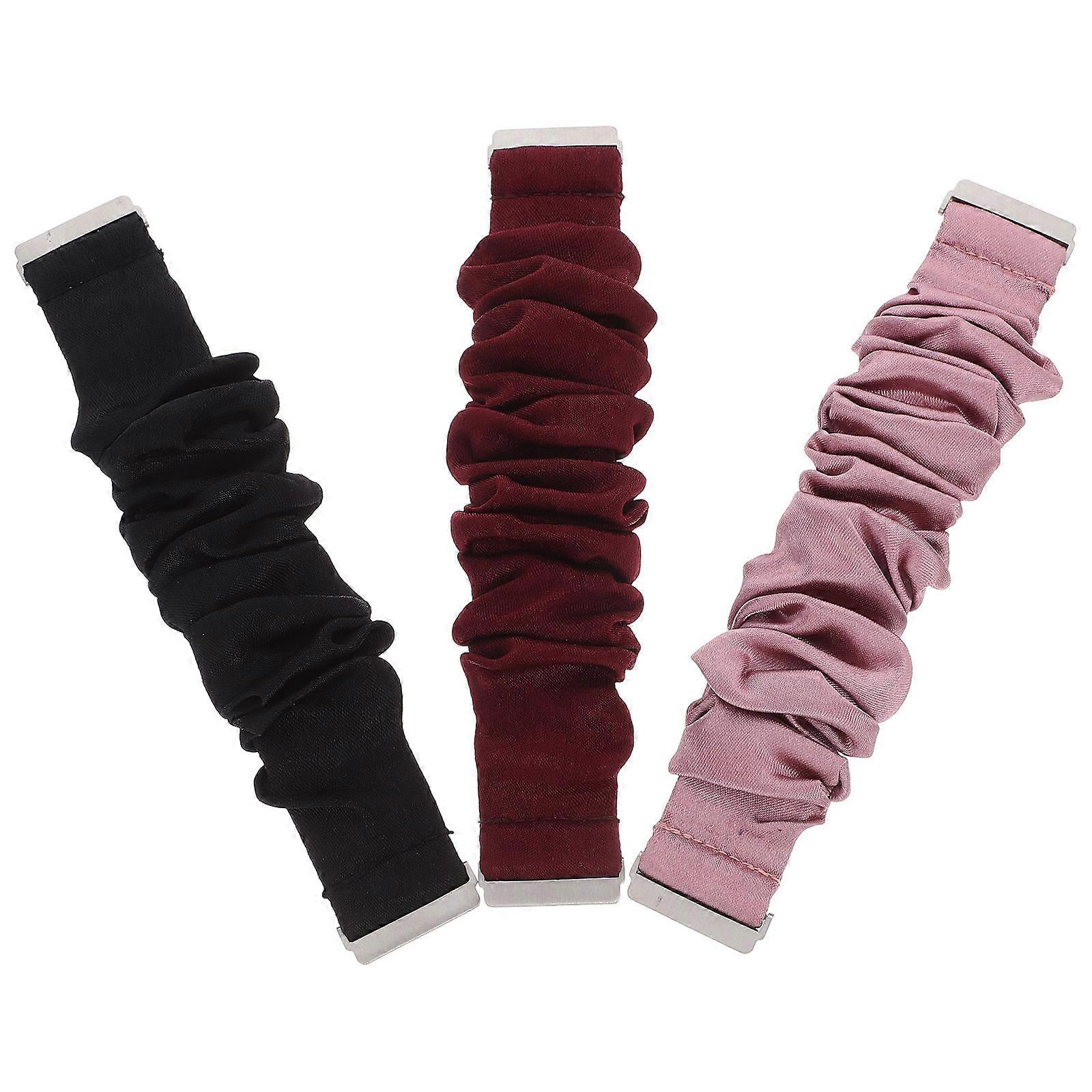 3pcs Elastic Watch Band Replacement Strap for Comfortable Soft Wristband, Stylish Scrunchie Design, Durable Lightweight Unisex for Men Women