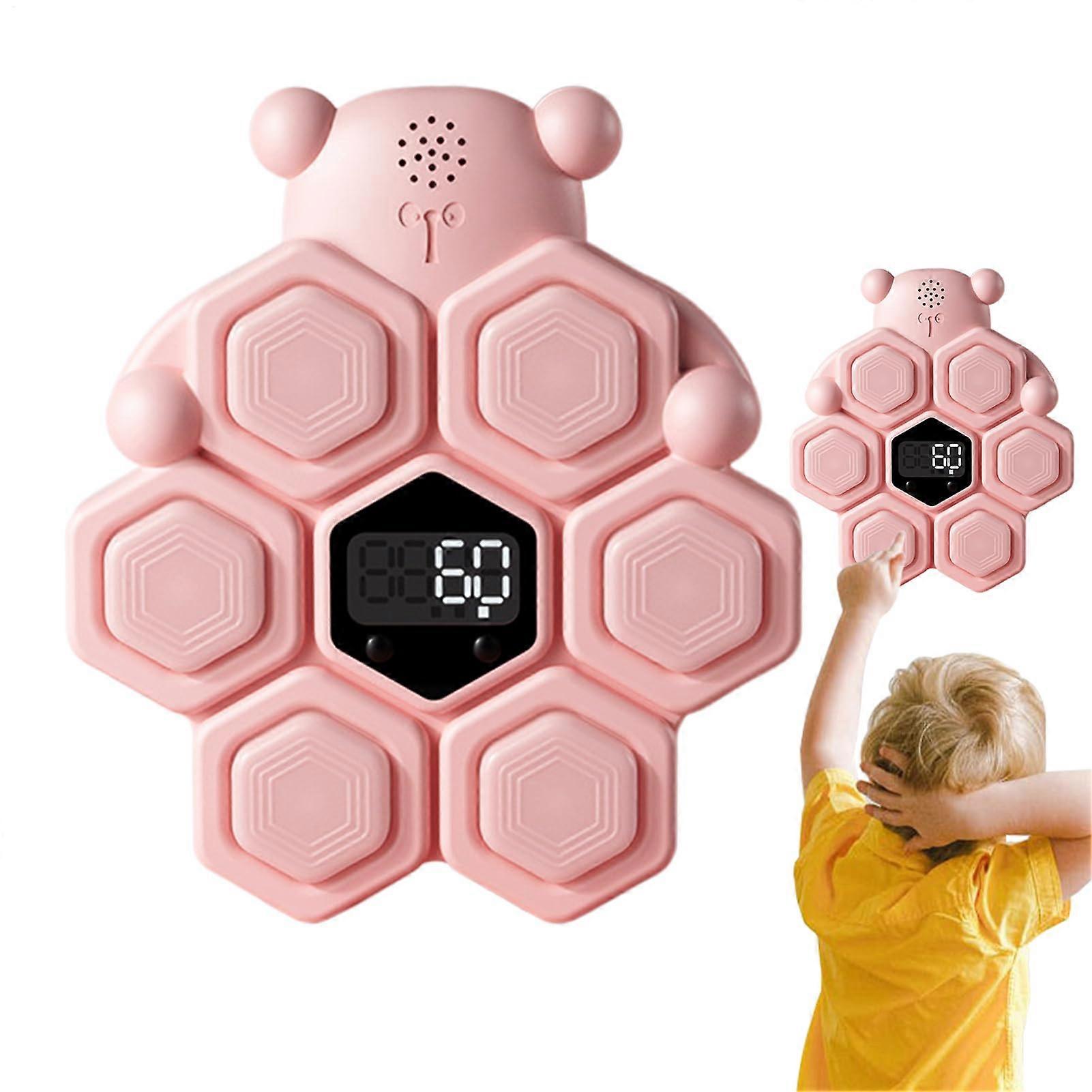 Kids Touch Jump Toy Jump Height Measurement Counter, LED Display Interactive Training Game for Home, School, Children, Teens, Girls, Pink