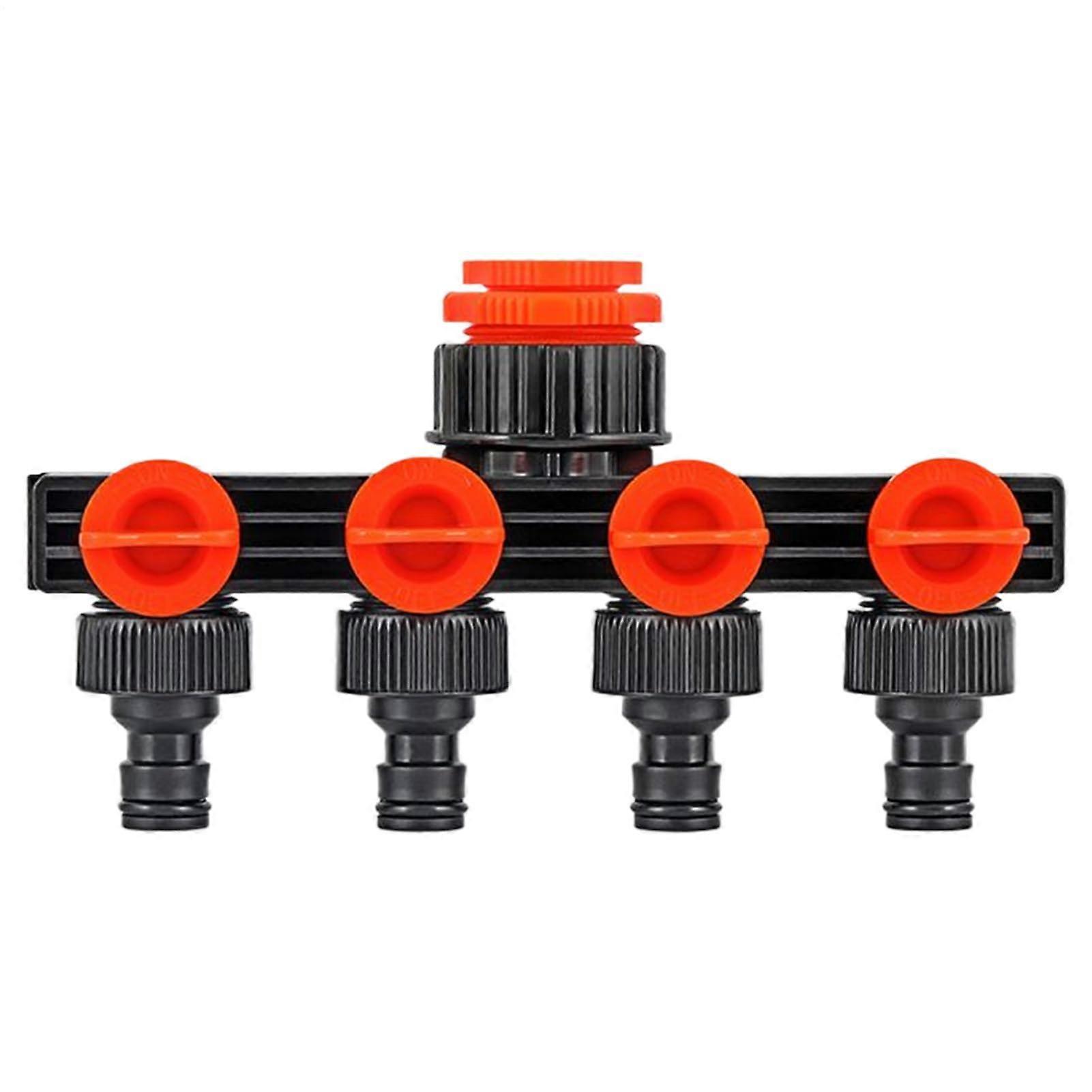 Faucet Splitter 4-Way Hose Connector for Garden Irrigation, Durable Valve for Home, Yard and Property