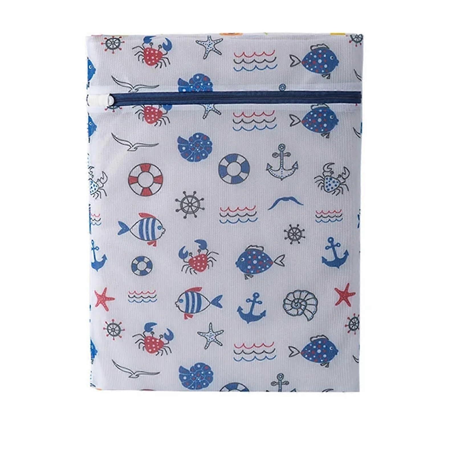 Washing Machine Laundry Bags with Exquisite Print Mesh Net for Clothes Bras Sheets (Rose Gold)