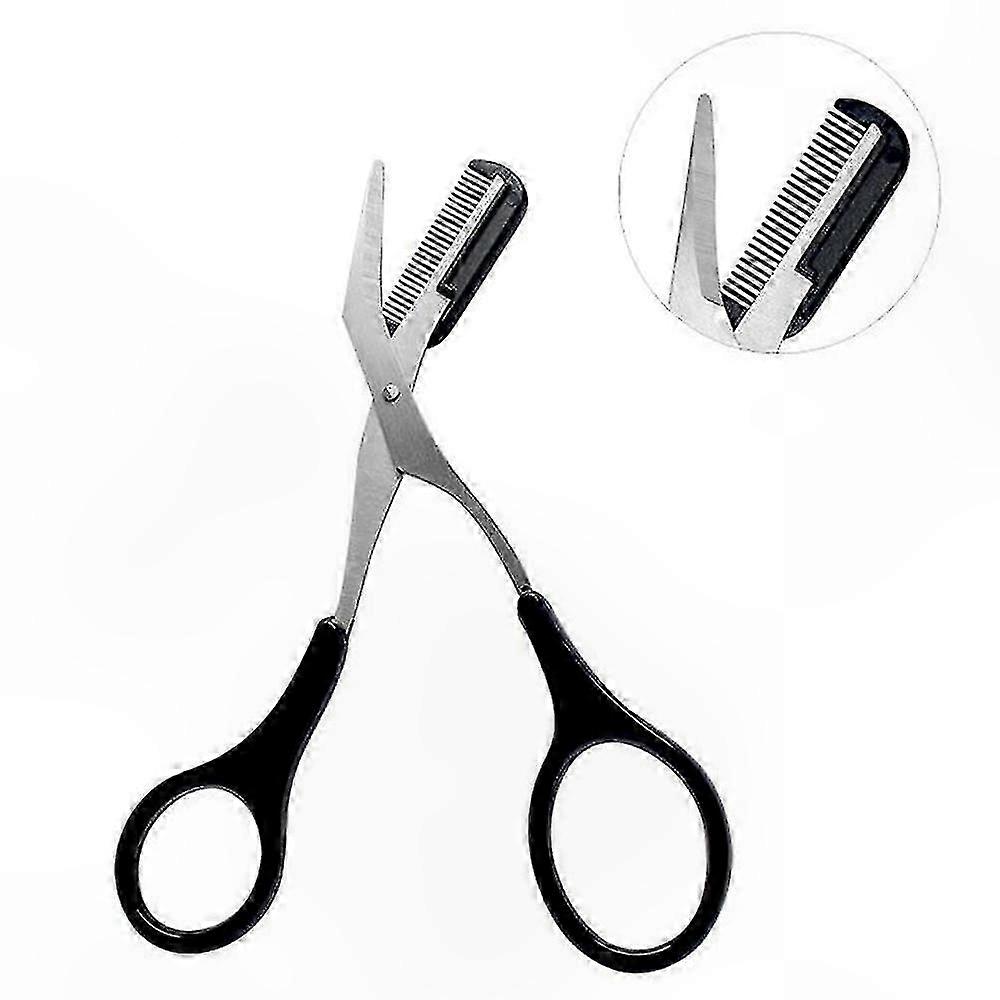 Precision Eyebrow Trimmer with Comb and Non-Slip Grip for Grooming Needs