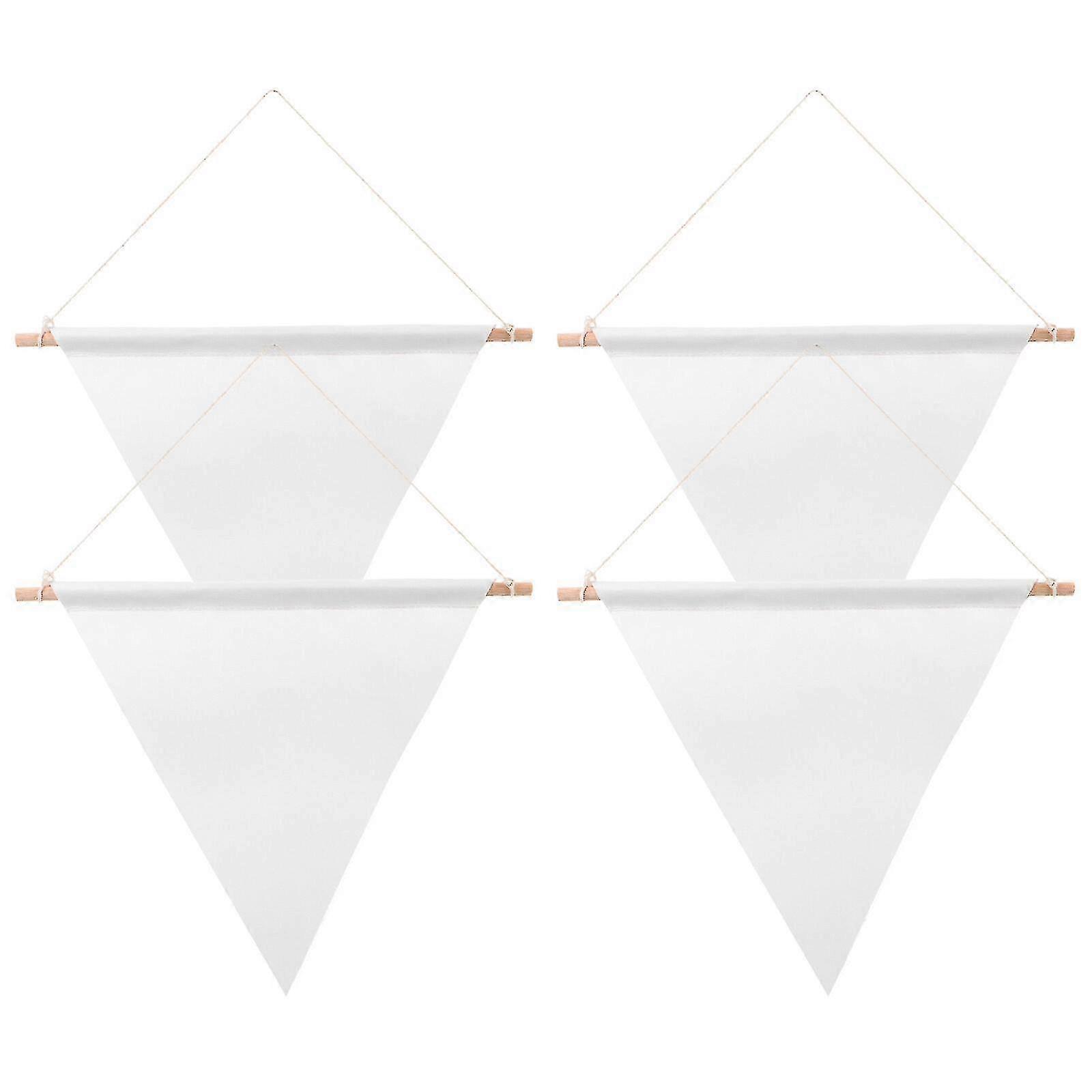 4pcs DIY Blank Hanging Flags for Heat Transfer Badge Storage & Custom Design