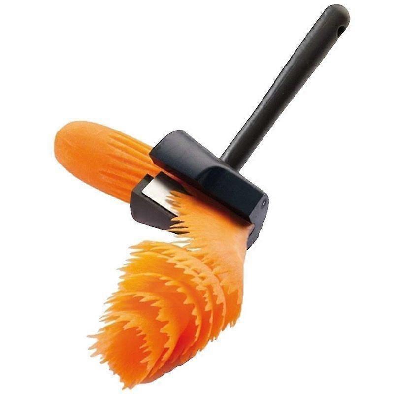 Carrot Curler and Peeler, Black Carrot Spiral Shred Slicer Root Vegetables Fruits Slicer Sharpener Garnishing Tool (Plastic)