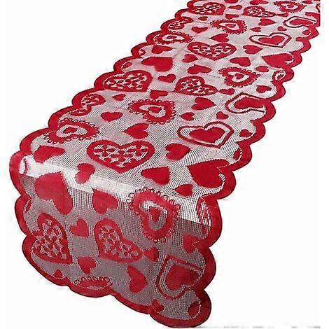Valentine's Day Table Runner Red Heart Table Runner 33x183cm Tablecloth Wedding Decoration