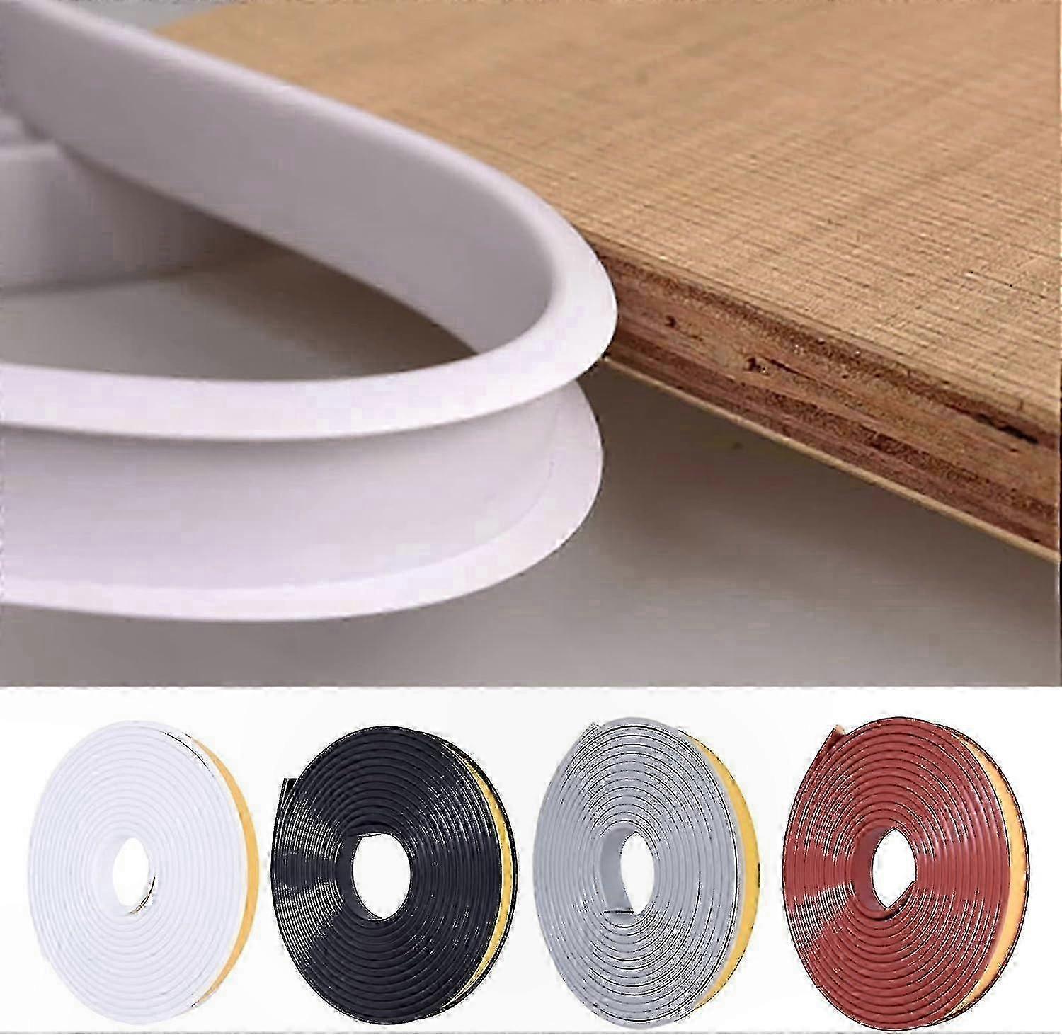 16ft 0.5in TPE Edge Trim, U-Shape Flexible Black Cabinet and Furniture Worktop Protector, 12mm Width for Home Improvement Projects