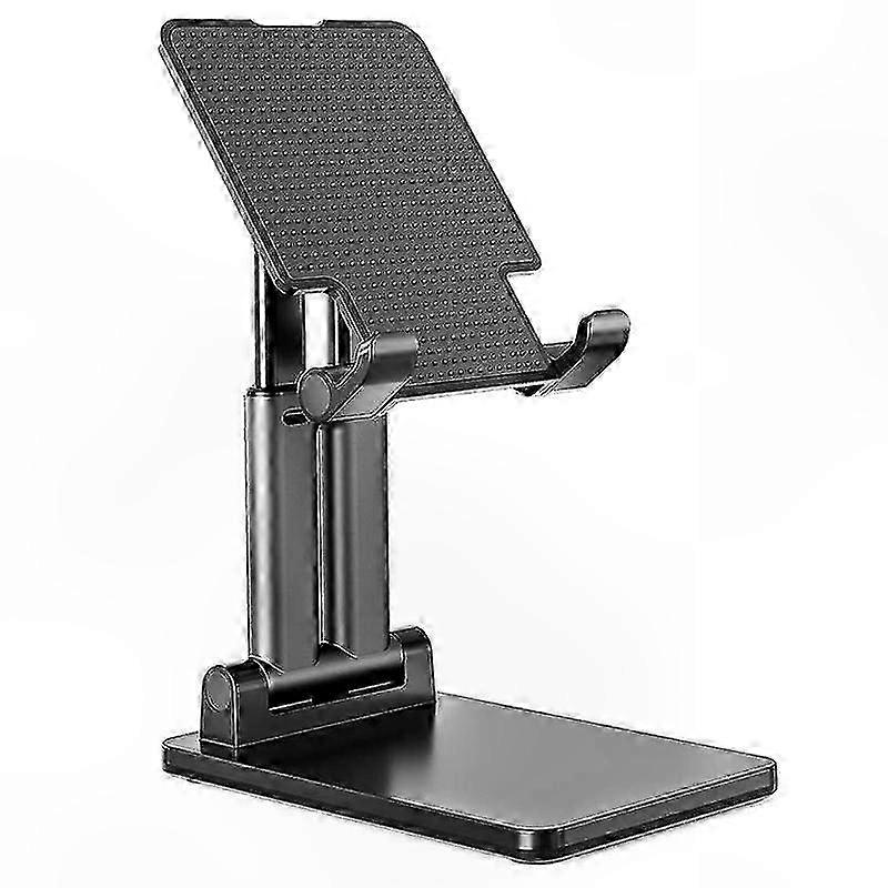Foldable Dual-Pole Tablet Stand with Adjustable Height, Extendable Desktop Holder for Pro Devices