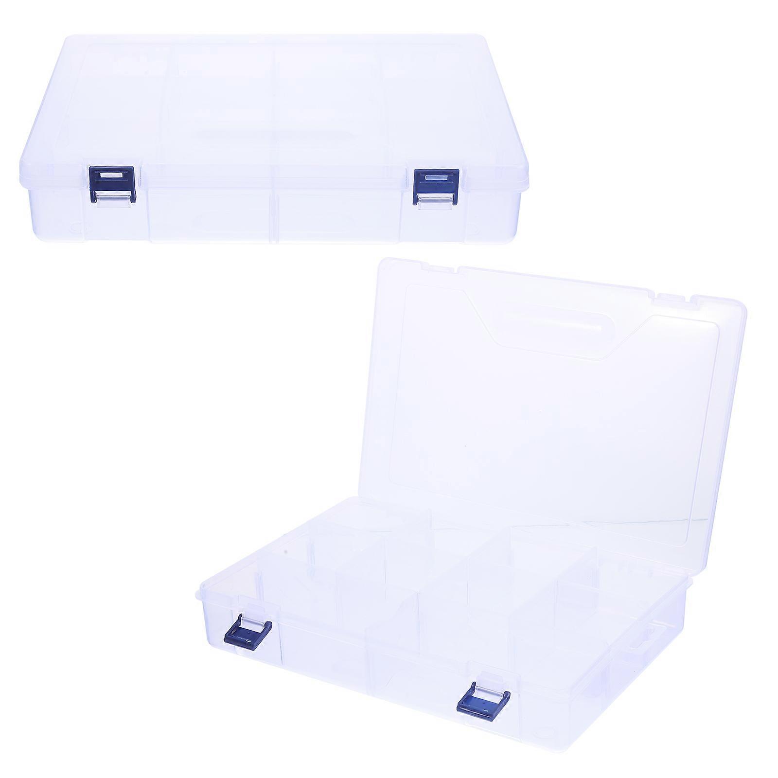 2pcs Clear Pencil Boxes Bead and Jewelry Organizers for Earrings