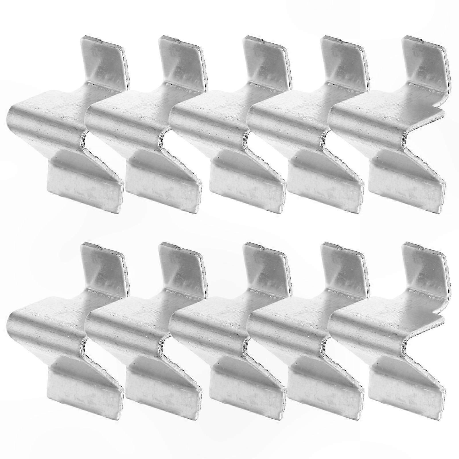 10-Pack U-Shaped Shelf Brackets, 8mm Adjustable Clips for Metal Cabinet Shelves, Office and Archive Storage Solutions