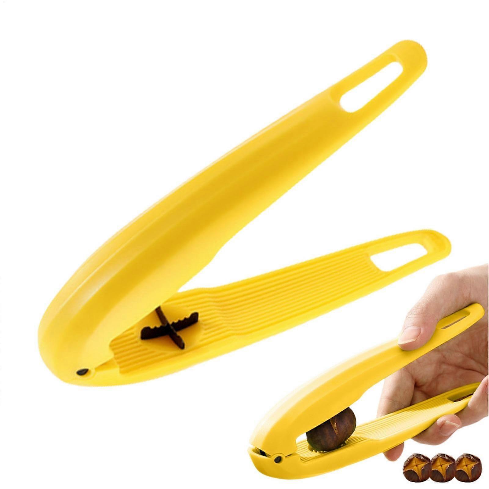 Chestnut Opener Multifunctional Walnut Peeler Dry Fruit Cutter Nutcracker Clip For Men Women Kids Home Yellow