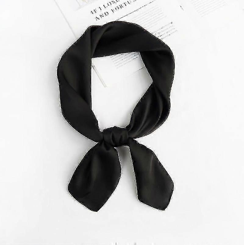 Women's Fashion Soft Large Satin Square Chiffon Polyester Scarf Set Head Neck Multiuse Solid Colors Available