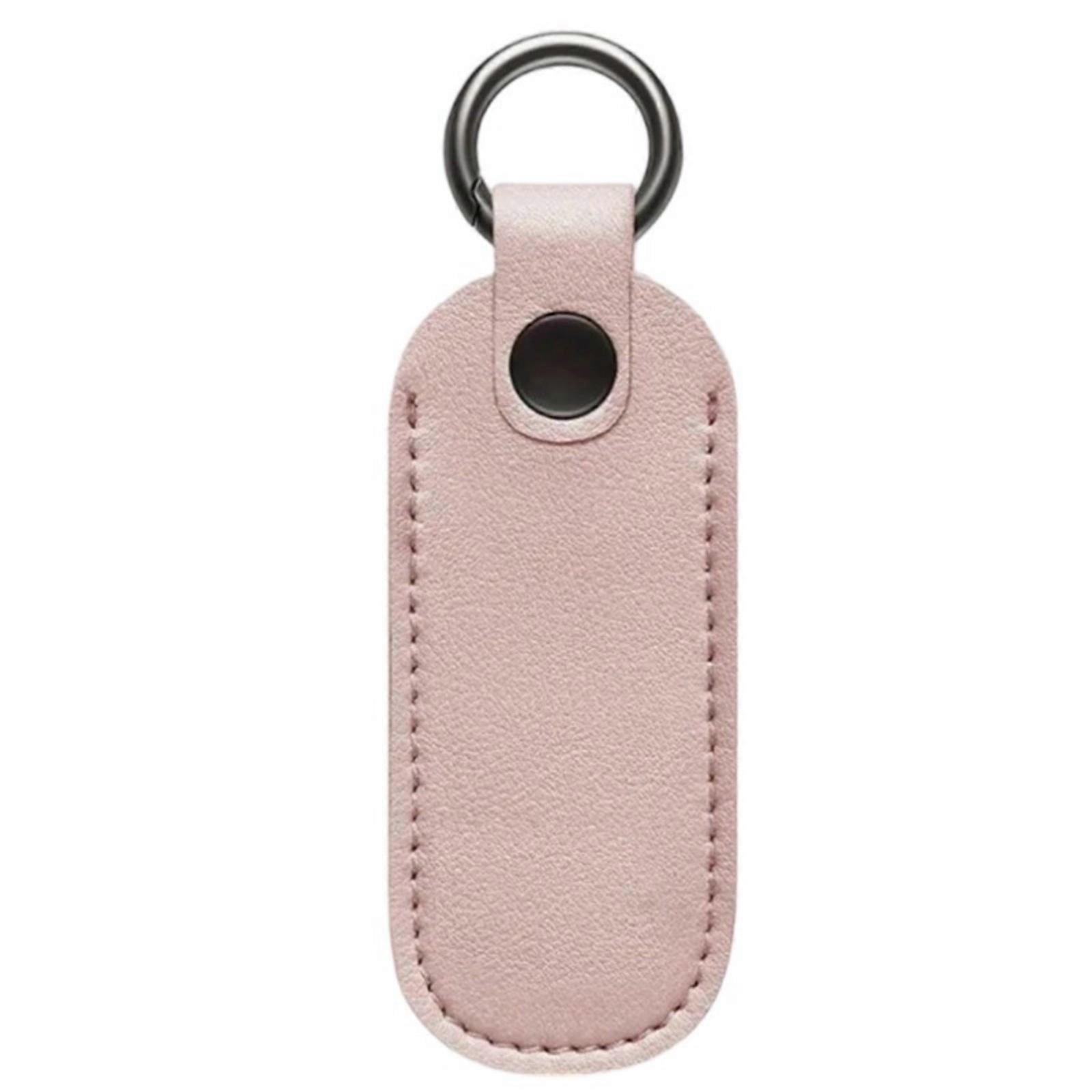 Secure USB Data Storage Drive Case PU Leather Protective Cover With Detachable Keychain Easy Carrying Solution  Pink