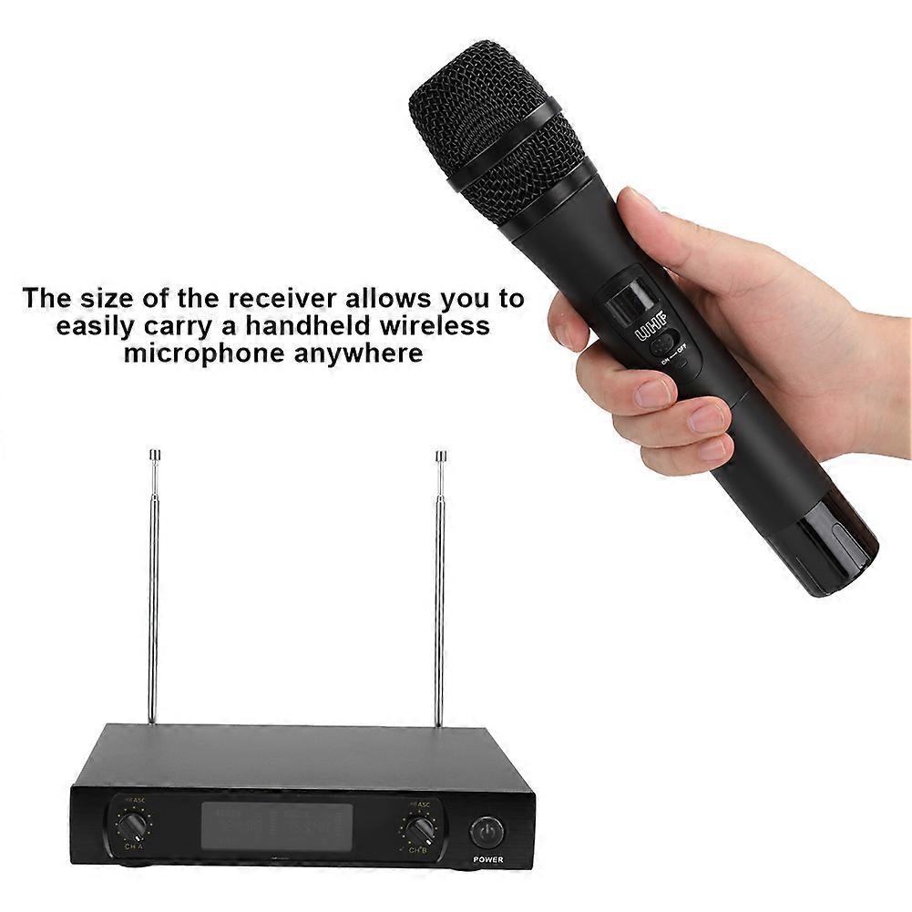Portable UHF Dual Wireless Handheld Microphone for Karaoke US Plug