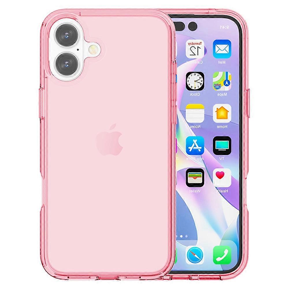 For iPhone 17 Case PC + TPU Shockproof Clear Phone Cover - Transparent Pink