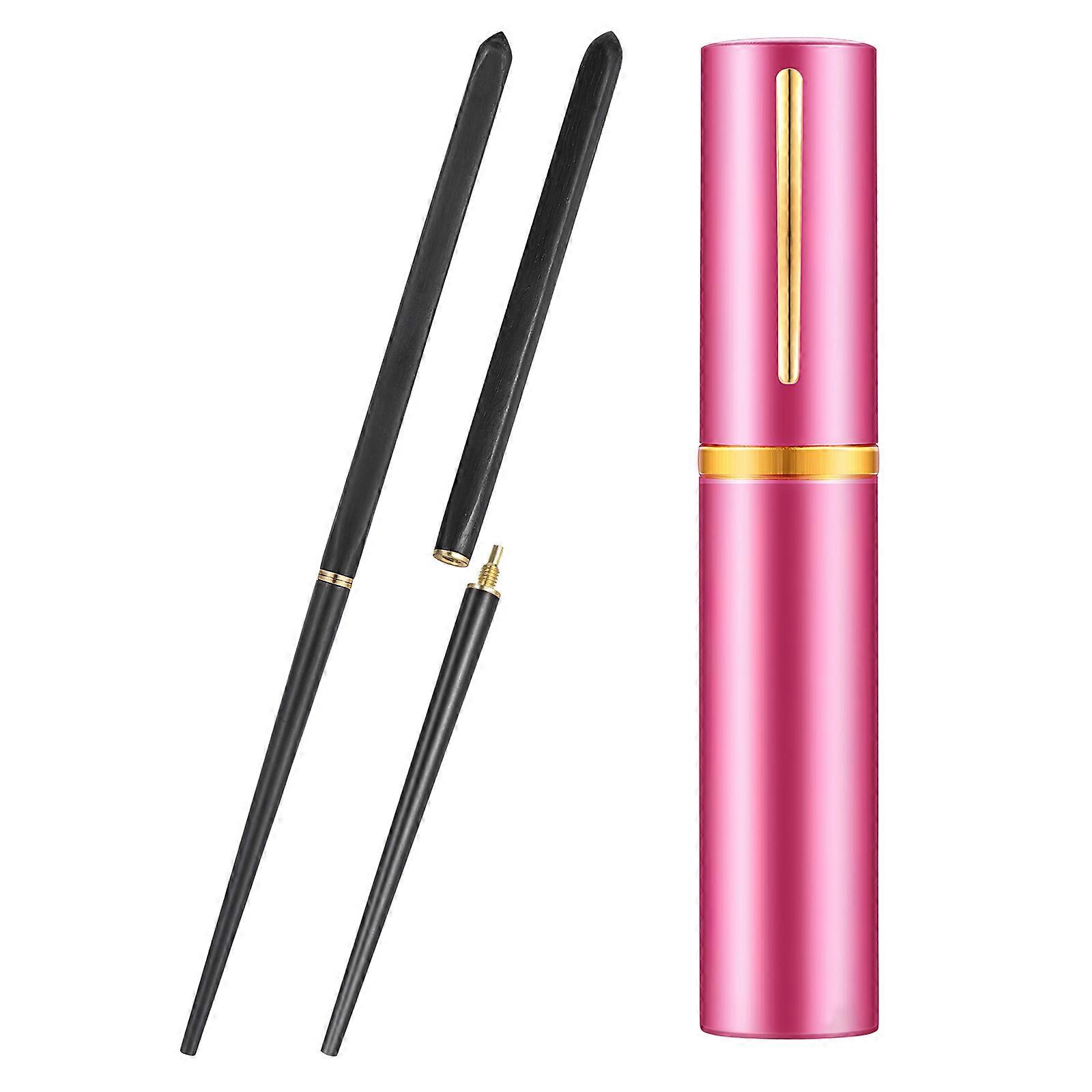 Portable Travel Chopsticks Ebony Foldable Wooden Camping Utensils Assorted Color for Adults 1 Set