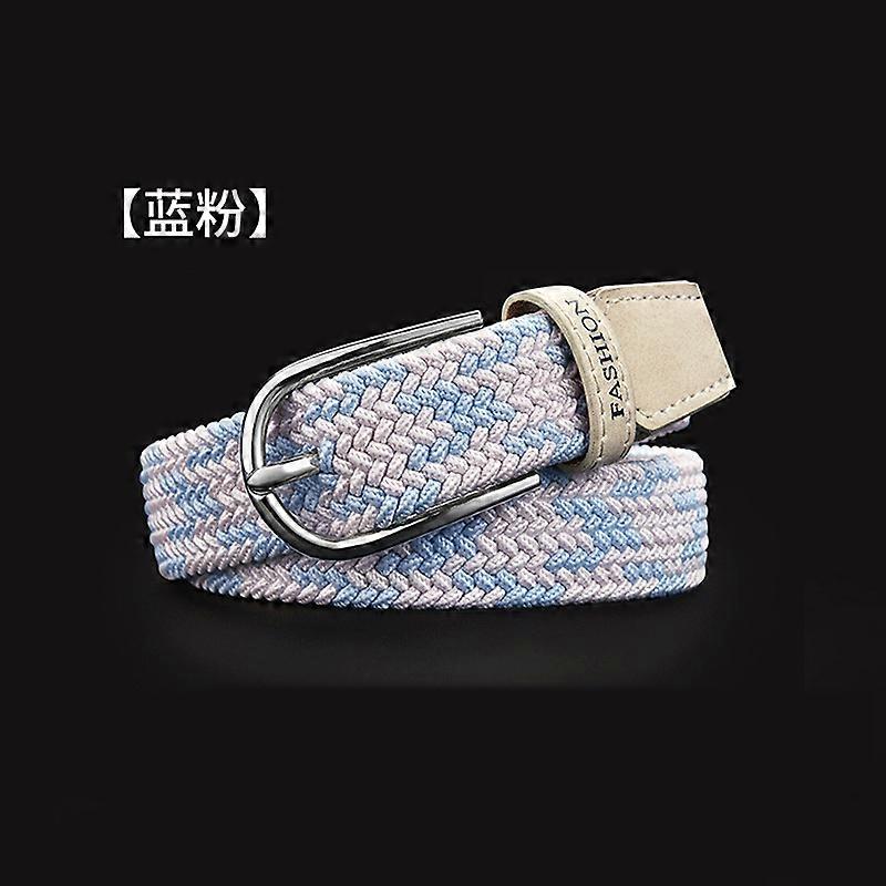 Versatile jeans ins belt women's free punch canvas belt women's woven elastic student decorative belt