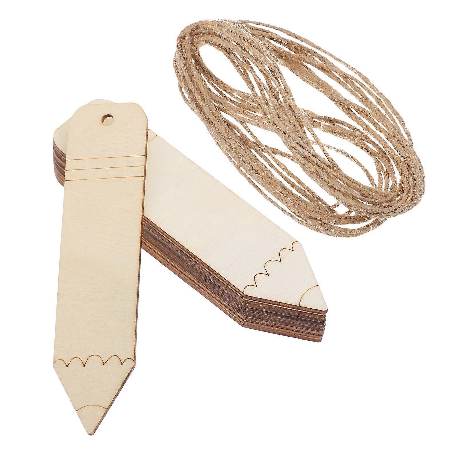 Wooden Blank Bookmarks for DIY Crafts 9Sets with Holes for Decoration