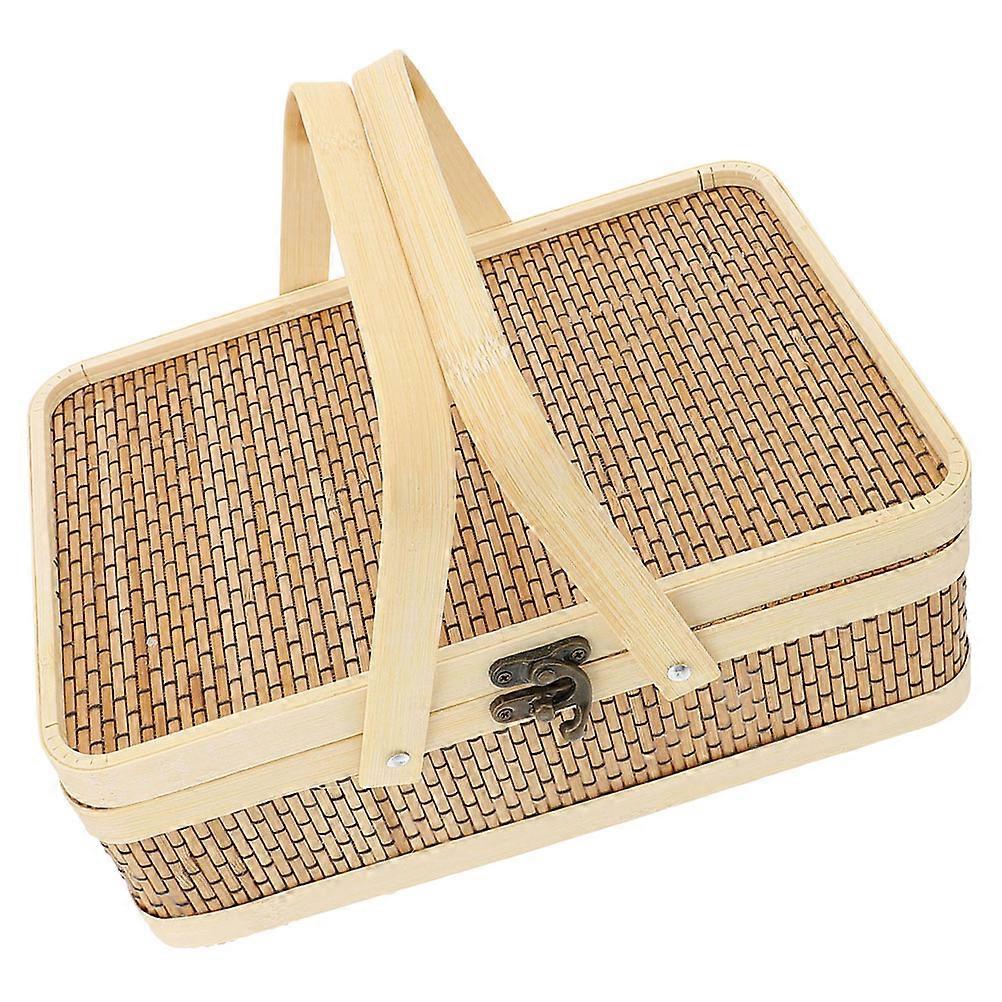 Light Brown Chicken Egg Storage Basket with Handle for Storage Use