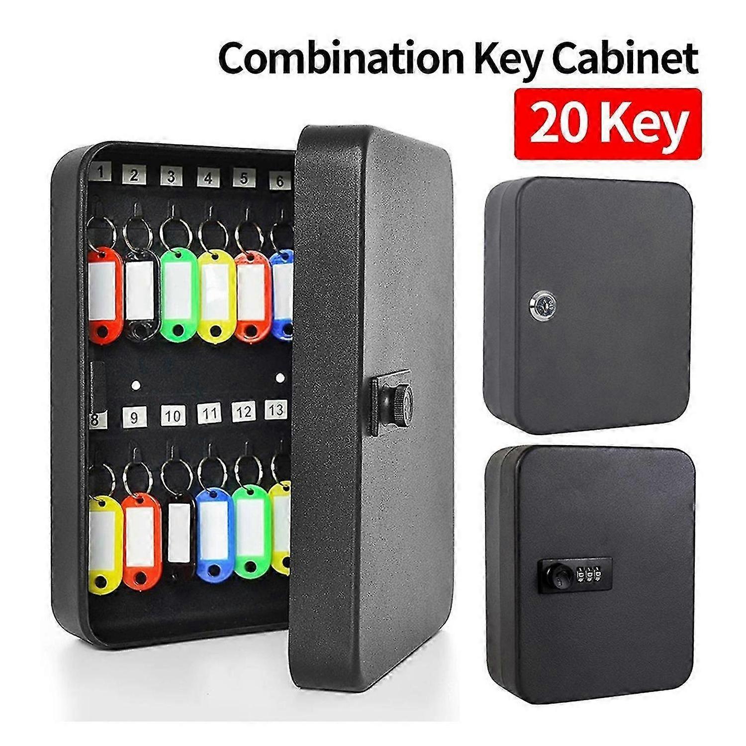 Combination Key Cabinet 20 Key Hooks Key Lock Box Code Lock