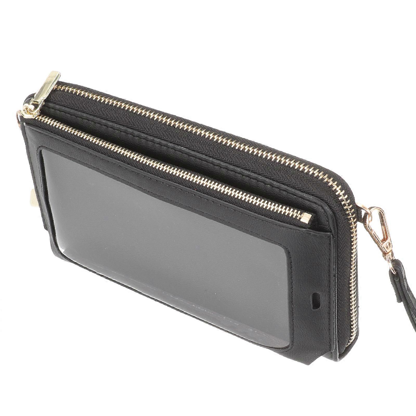 Pouch Bag For Shopping With RFID Feature Square Shape Black Color 1Pcs