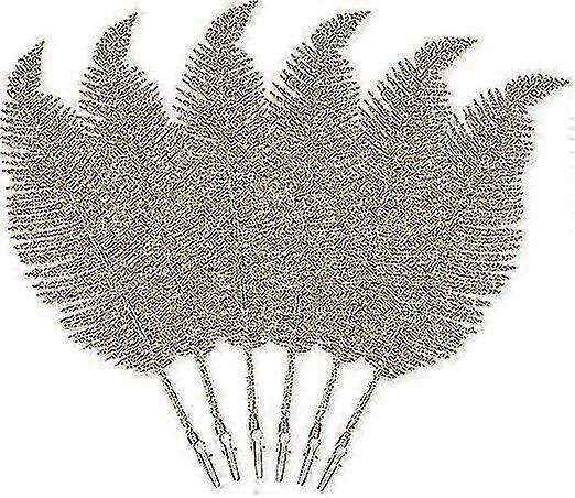 Pack Of 6 Christmas Glitter Feathers,gold,clip On Feather Decorations Christmas Tree Baubles