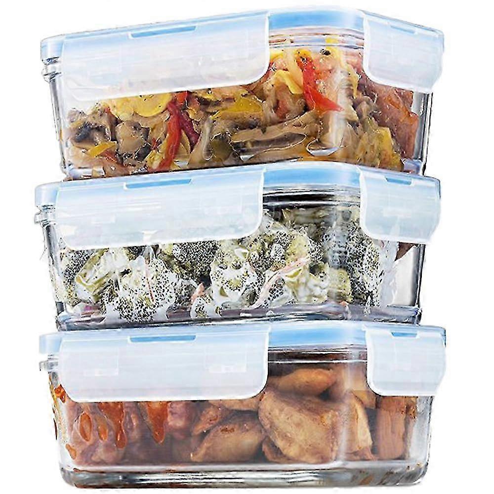 3 Glass Meal Prep Containers for Snacks and Dips 28 Oz, 3-Pack