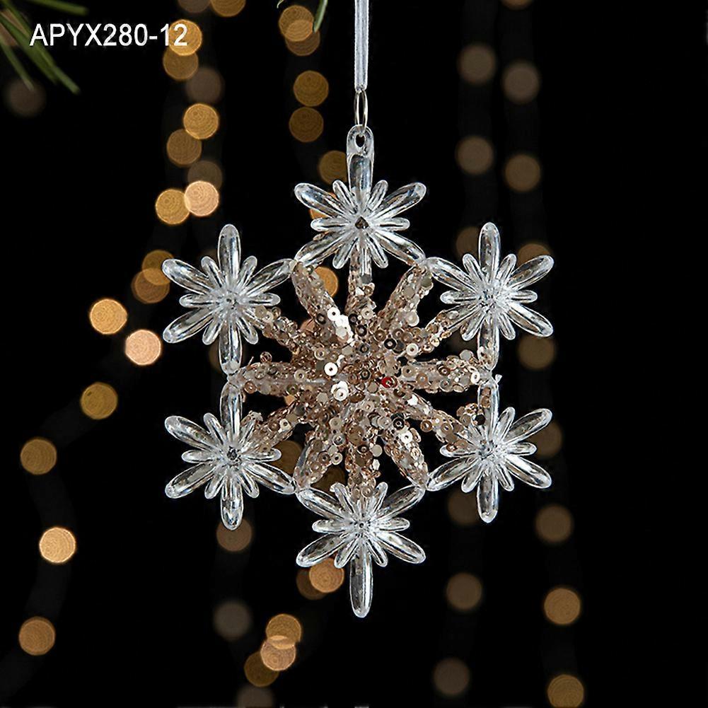 Shatterproof Clear Acrylic Snowflake Ornaments Lightweight, Shatterproof Acrylic Design for Christmas Tree