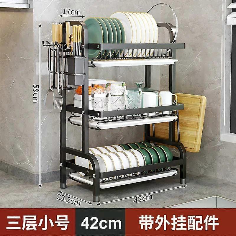 Kitchen Bowl Rack Household Shelf Multifunctional Dish Drain Rack Tableware Storage Box Stainless Steel Storage Rack
