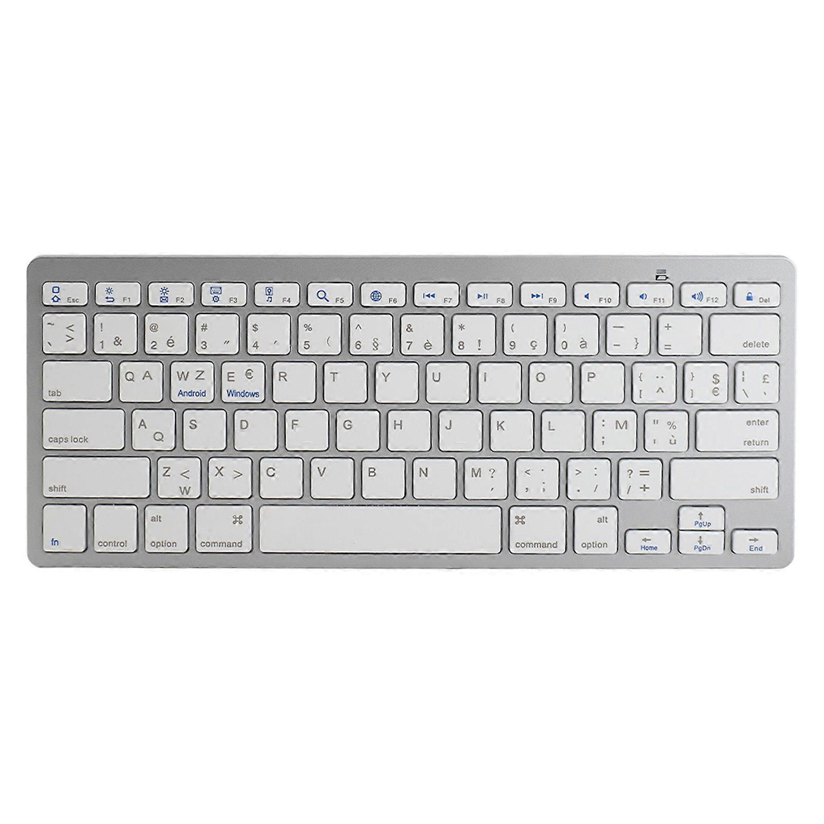 Wireless Bluetooth Keyboard Portable Compact Ultra Thin Bilingual Universal for PC Laptop French AZERTY Layout