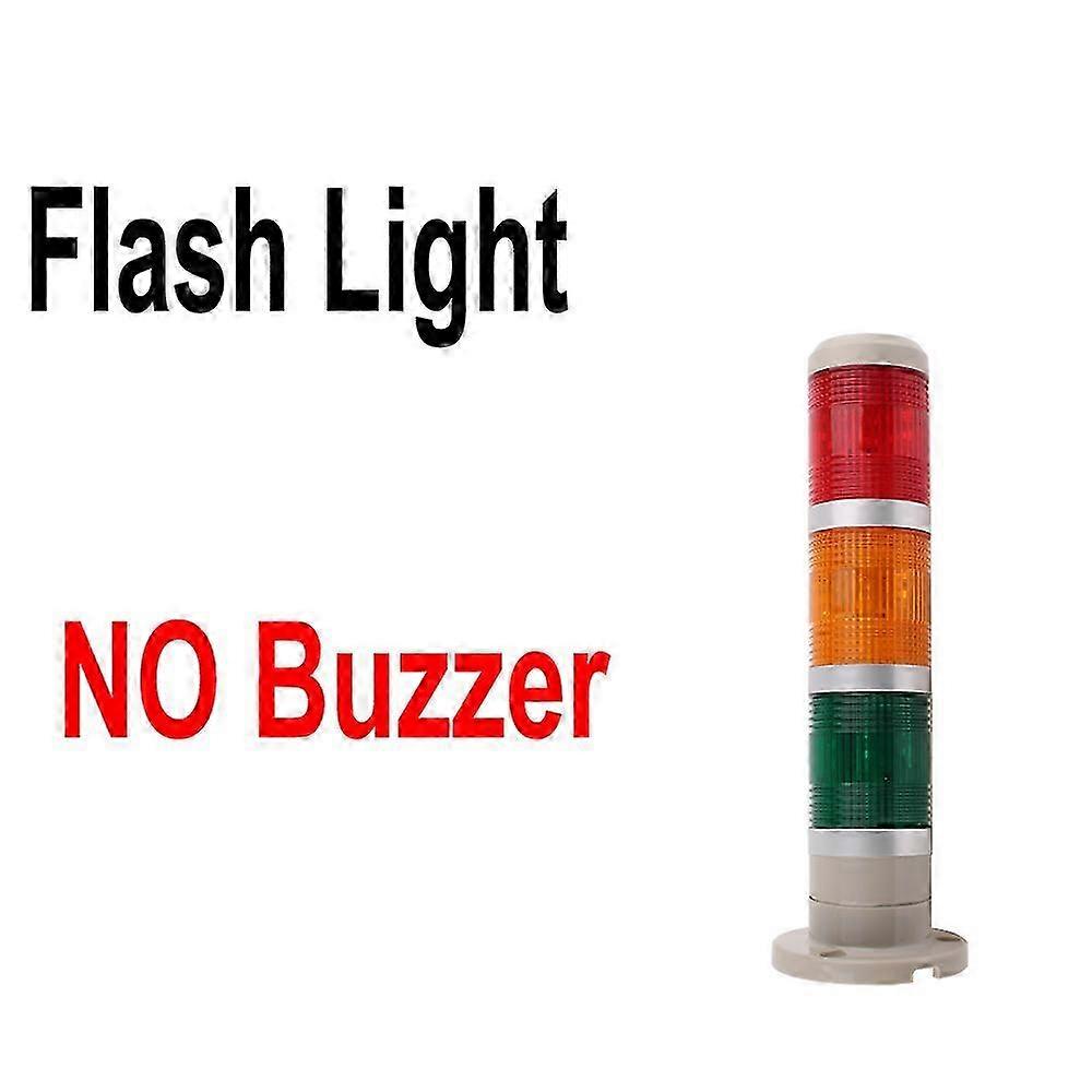 DC12V/24V Industrial Multilayer Warning Signal Tower Stack Lamp Steady Flash light Alarm caution machinery Buzzer/NO AC110V/220V 2025