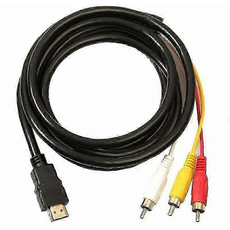 HDMI RCA 3 Cable HDMI To RCA Converter Adapter Cable HDMI One Way Transmission Transmitter Cord 1.5m RCA