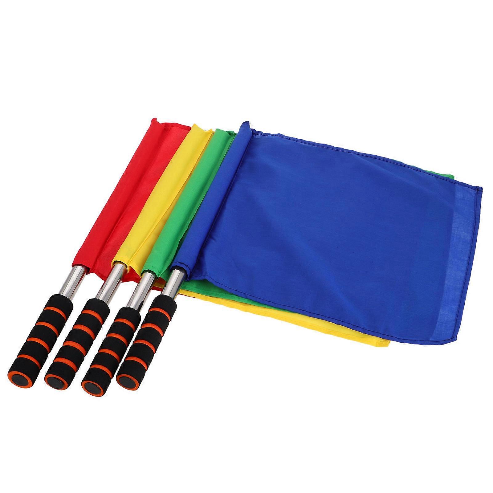 Soccer Referee Flag Easy Operation for Football 8Pcs with Stainless Steel Pole