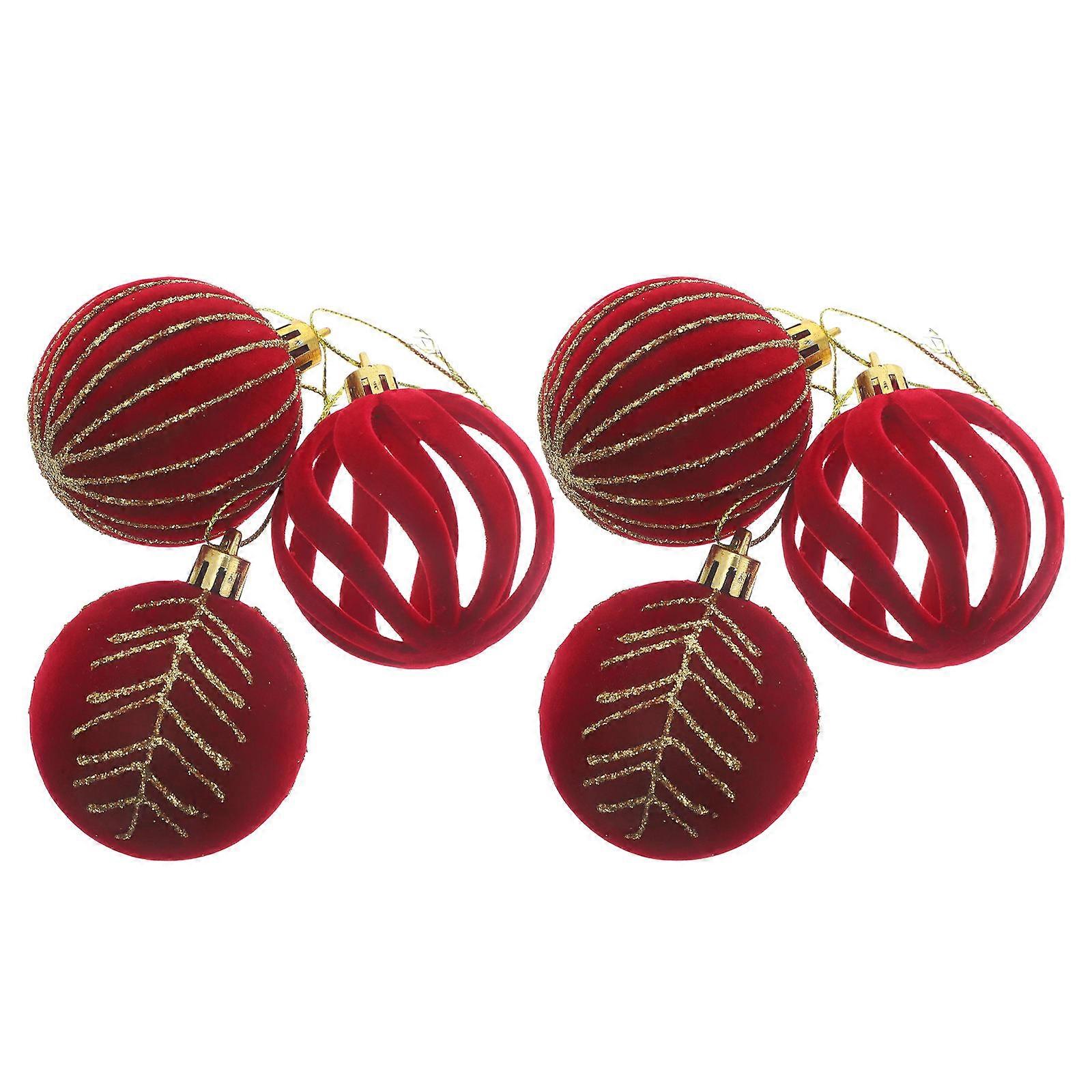 Hanging Xmas Tree Ornament 24Pcs Red Compact Plastic Xmas Pendant for Garden